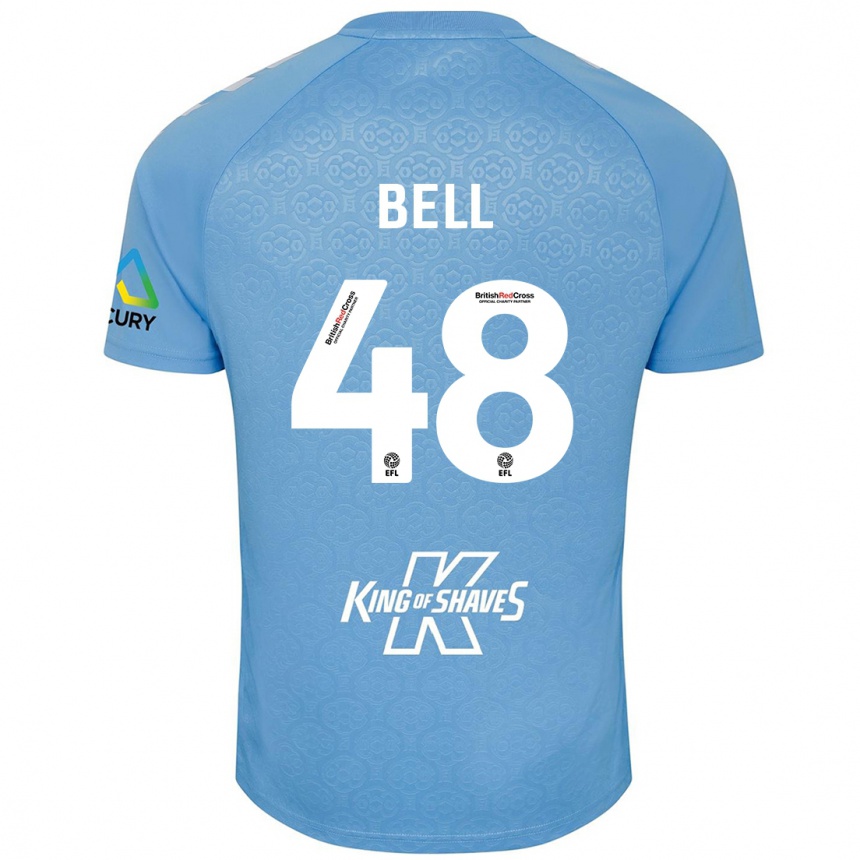 Niño Fútbol Camiseta Luke Bell #48 Azul Blanco 1ª Equipación 2024/25 Argentina