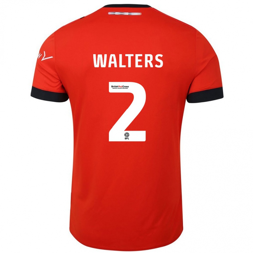 Niño Fútbol Camiseta Reuell Walters #2 Naranja Negro 1ª Equipación 2024/25 Argentina