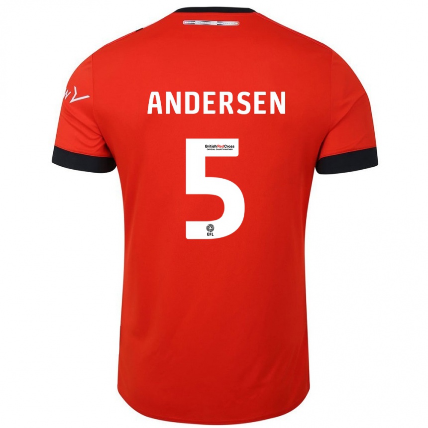 Niño Fútbol Camiseta Mads Andersen #5 Naranja Negro 1ª Equipación 2024/25 Argentina