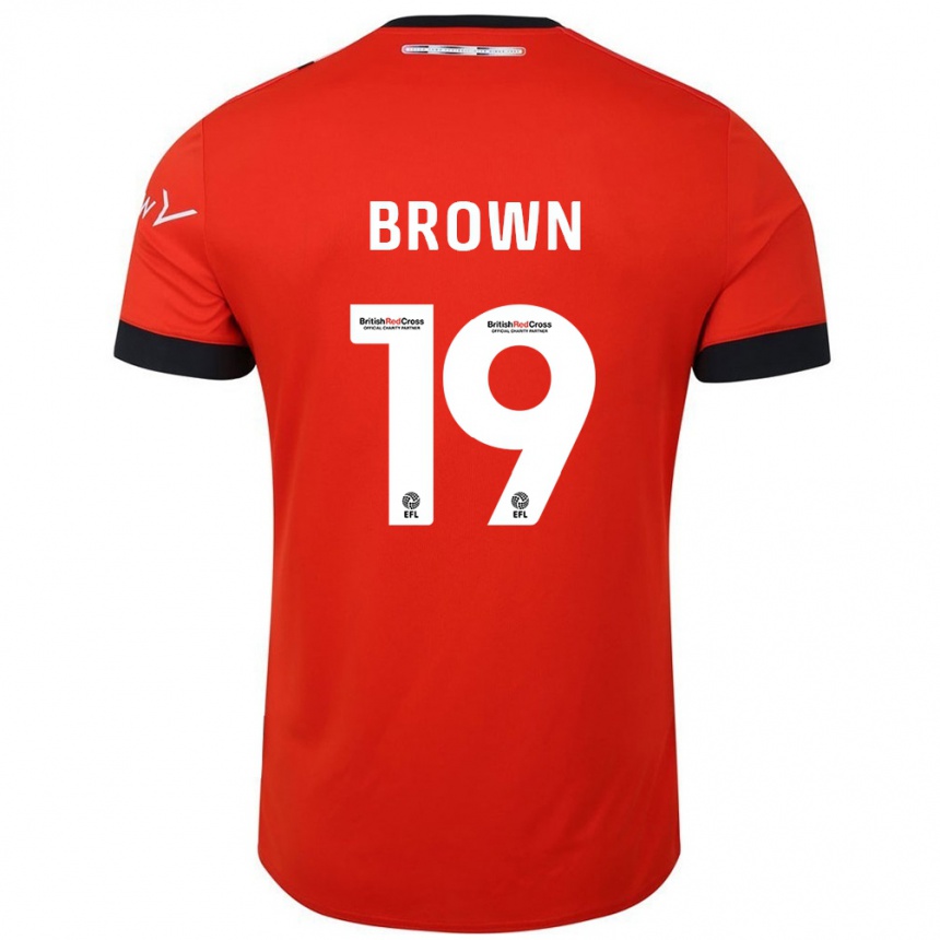 Niño Fútbol Camiseta Jacob Brown #19 Naranja Negro 1ª Equipación 2024/25 Argentina