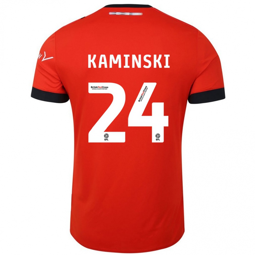 Niño Fútbol Camiseta Thomas Kaminski #24 Naranja Negro 1ª Equipación 2024/25 Argentina