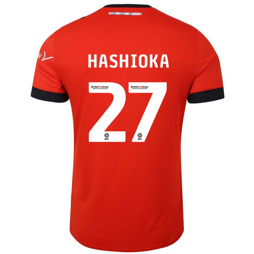 Niño Fútbol Camiseta Daiki Hashioka #27 Naranja Negro 1ª Equipación 2024/25 Argentina