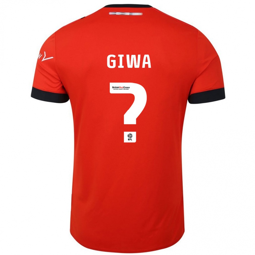 Niño Fútbol Camiseta Tyrell Giwa #0 Naranja Negro 1ª Equipación 2024/25 Argentina