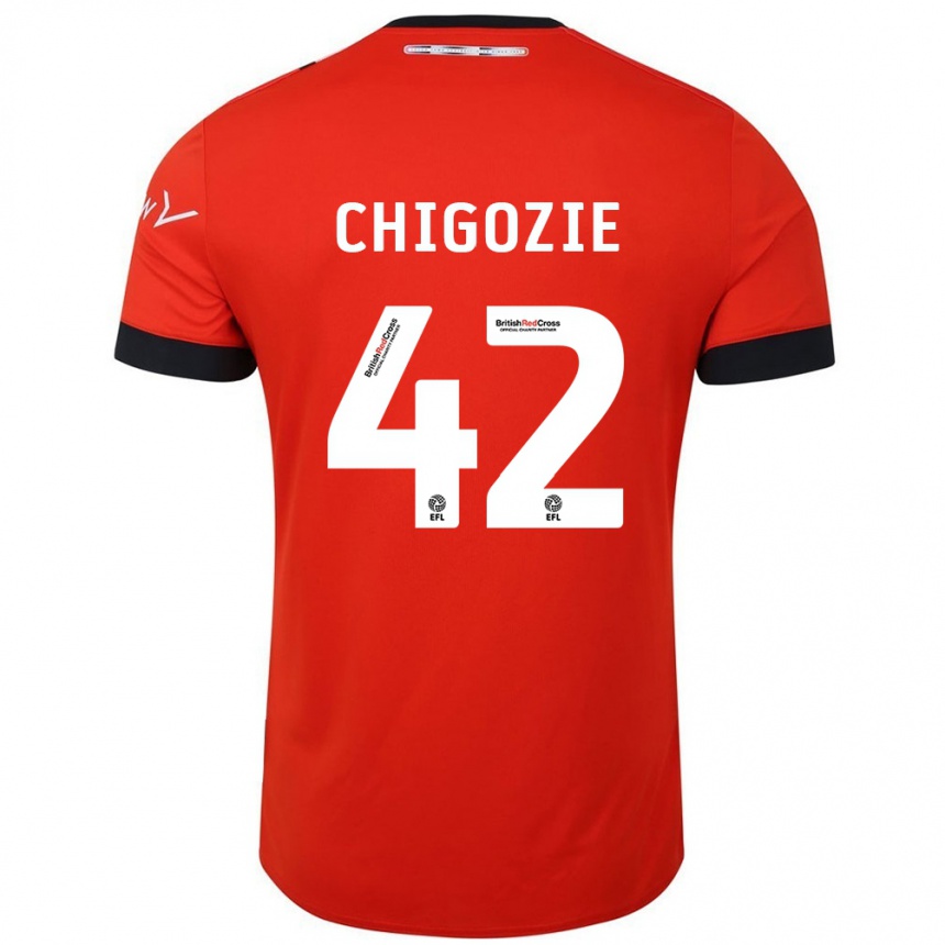 Niño Fútbol Camiseta Christian Chigozie #42 Naranja Negro 1ª Equipación 2024/25 Argentina