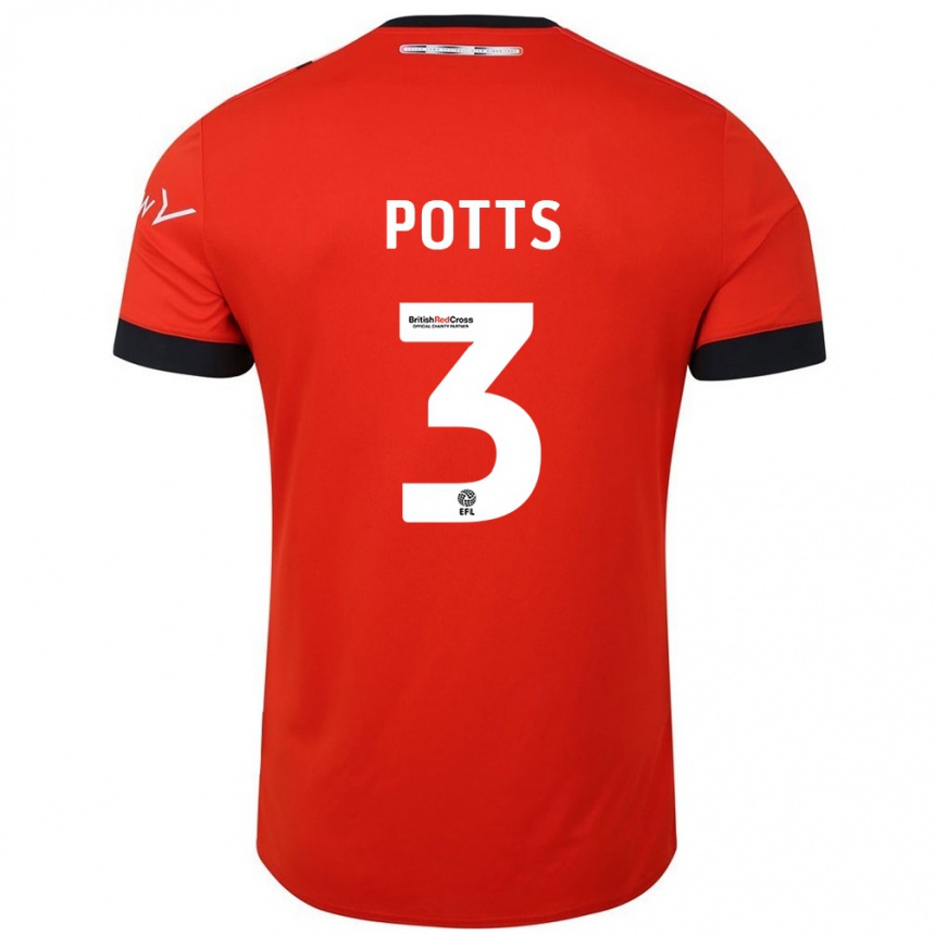 Niño Fútbol Camiseta Dan Potts #3 Naranja Negro 1ª Equipación 2024/25 Argentina