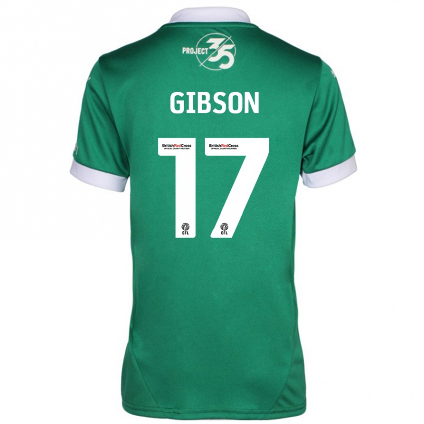 Niño Fútbol Camiseta Lewis Gibson #17 Verde Blanco 1ª Equipación 2024/25 Argentina