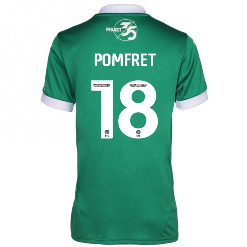 Niño Fútbol Camiseta Taya Pomfret #18 Verde Blanco 1ª Equipación 2024/25 Argentina