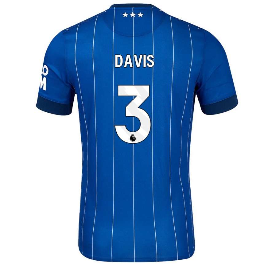 Niño Fútbol Camiseta Leif Davis #3 Azul Marino 1ª Equipación 2024/25 Argentina