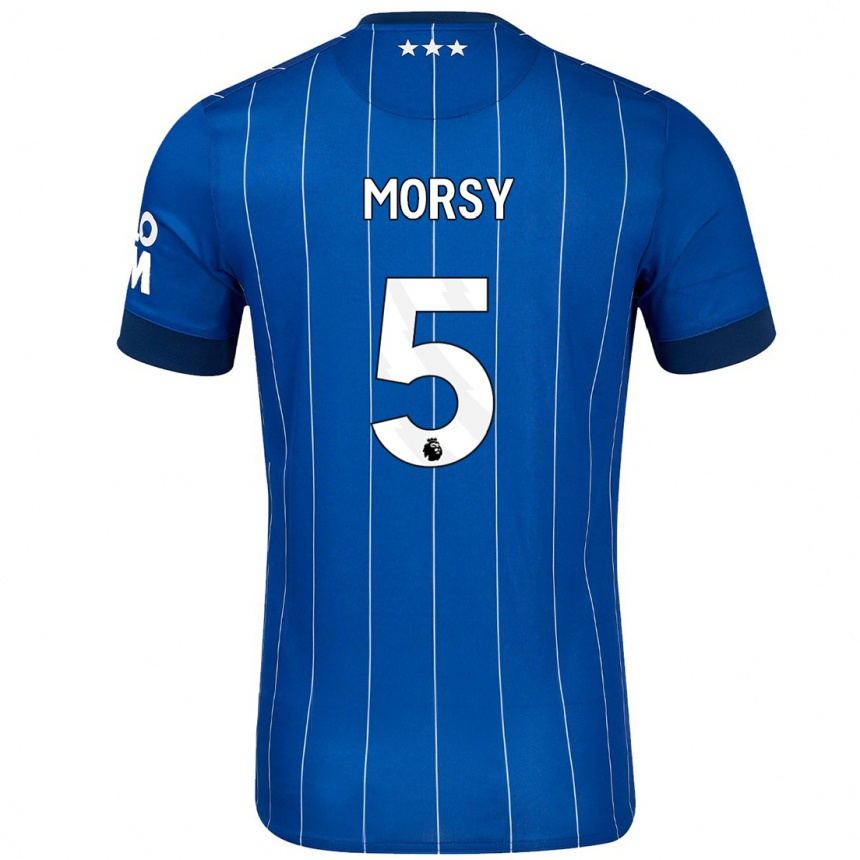 Niño Fútbol Camiseta Samy Morsy #5 Azul Marino 1ª Equipación 2024/25 Argentina