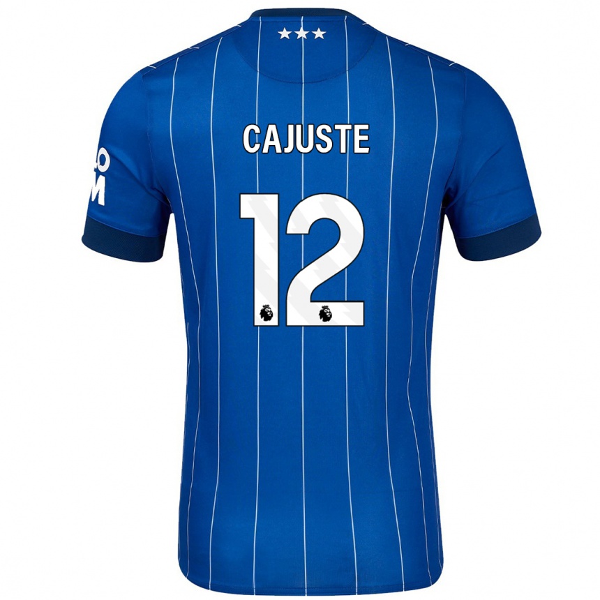 Niño Fútbol Camiseta Jens Cajuste #12 Azul Marino 1ª Equipación 2024/25 Argentina