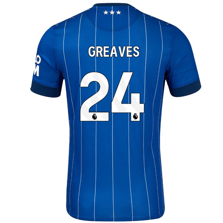 Niño Fútbol Camiseta Jacob Greaves #24 Azul Marino 1ª Equipación 2024/25 Argentina