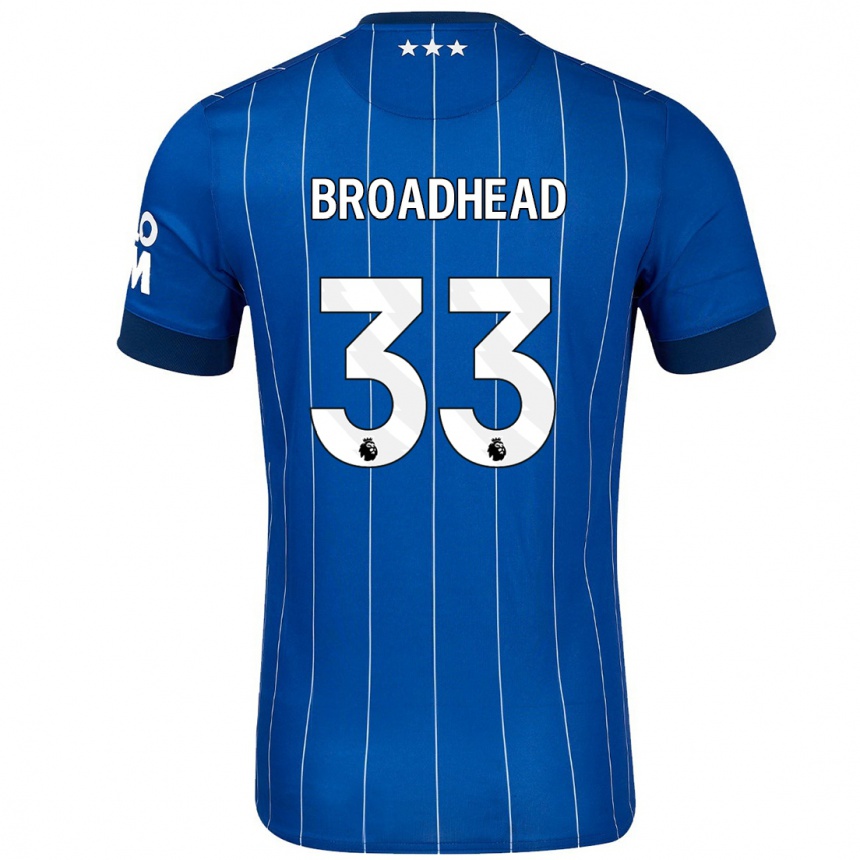 Niño Fútbol Camiseta Nathan Broadhead #33 Azul Marino 1ª Equipación 2024/25 Argentina