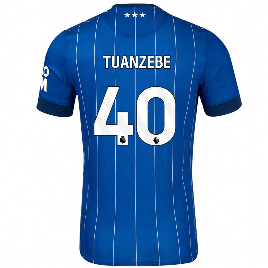 Niño Fútbol Camiseta Axel Tuanzebe #40 Azul Marino 1ª Equipación 2024/25 Argentina