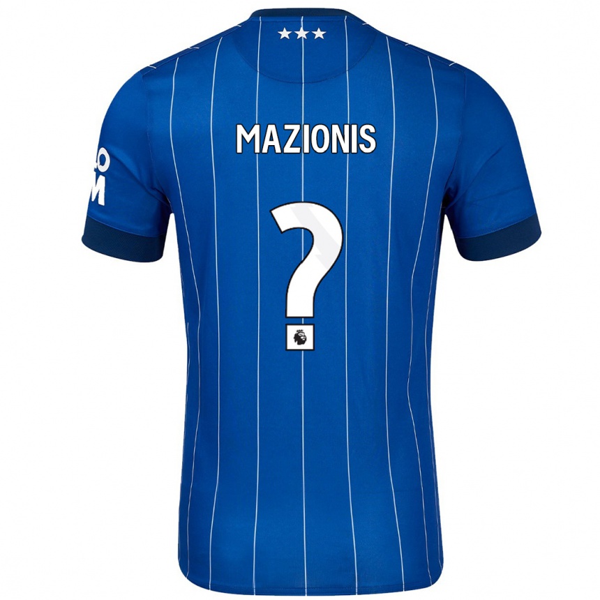 Niño Fútbol Camiseta Jokubas Mazionis #0 Azul Marino 1ª Equipación 2024/25 Argentina