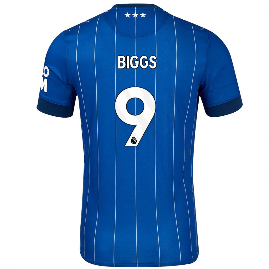 Niño Fútbol Camiseta Maddie Biggs #9 Azul Marino 1ª Equipación 2024/25 Argentina