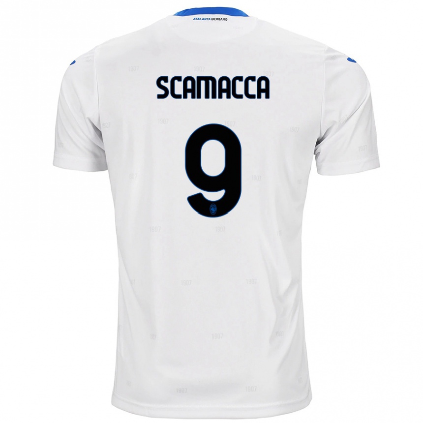 Niño Fútbol Camiseta Gianluca Scamacca #9 Blanco 2ª Equipación 2024/25 Argentina