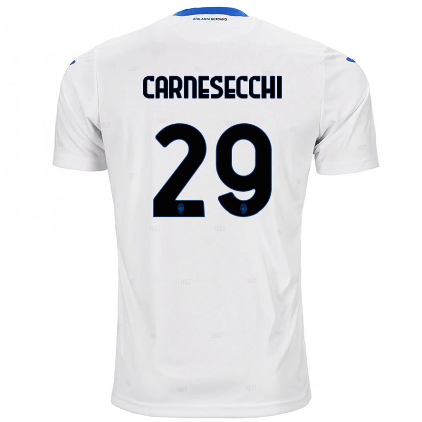 Niño Fútbol Camiseta Marco Carnesecchi #29 Blanco 2ª Equipación 2024/25 Argentina