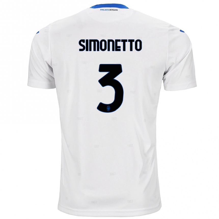 Niño Fútbol Camiseta Federico Simonetto #3 Blanco 2ª Equipación 2024/25 Argentina