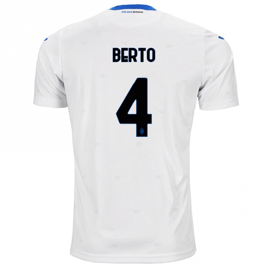 Niño Fútbol Camiseta Gabriele Berto #4 Blanco 2ª Equipación 2024/25 Argentina