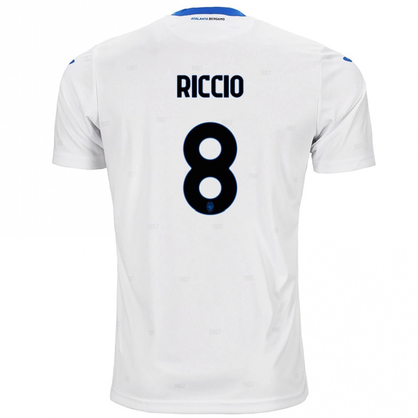 Niño Fútbol Camiseta Lorenzo Riccio #8 Blanco 2ª Equipación 2024/25 Argentina