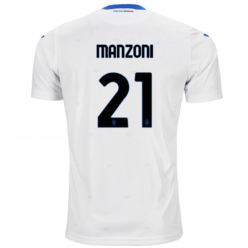 Niño Fútbol Camiseta Alberto Manzoni #21 Blanco 2ª Equipación 2024/25 Argentina