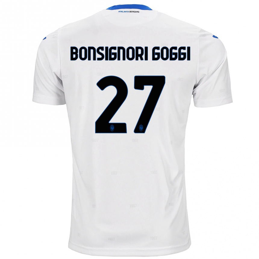 Niño Fútbol Camiseta Lorenzo Bonsignori Goggi #27 Blanco 2ª Equipación 2024/25 Argentina