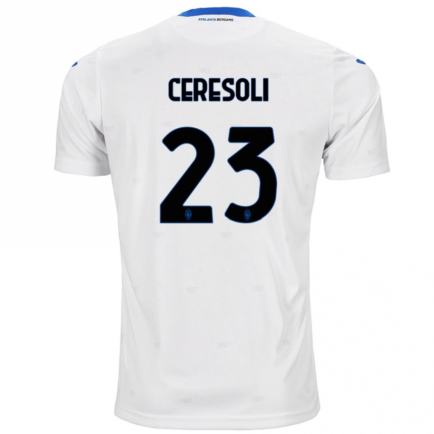 Niño Fútbol Camiseta Andrea Ceresoli #23 Blanco 2ª Equipación 2024/25 Argentina