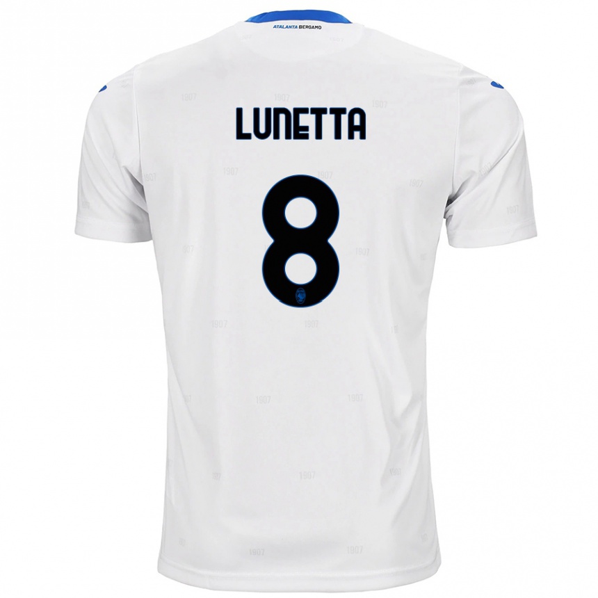 Niño Fútbol Camiseta Gabriel Lunetta #8 Blanco 2ª Equipación 2024/25 Argentina