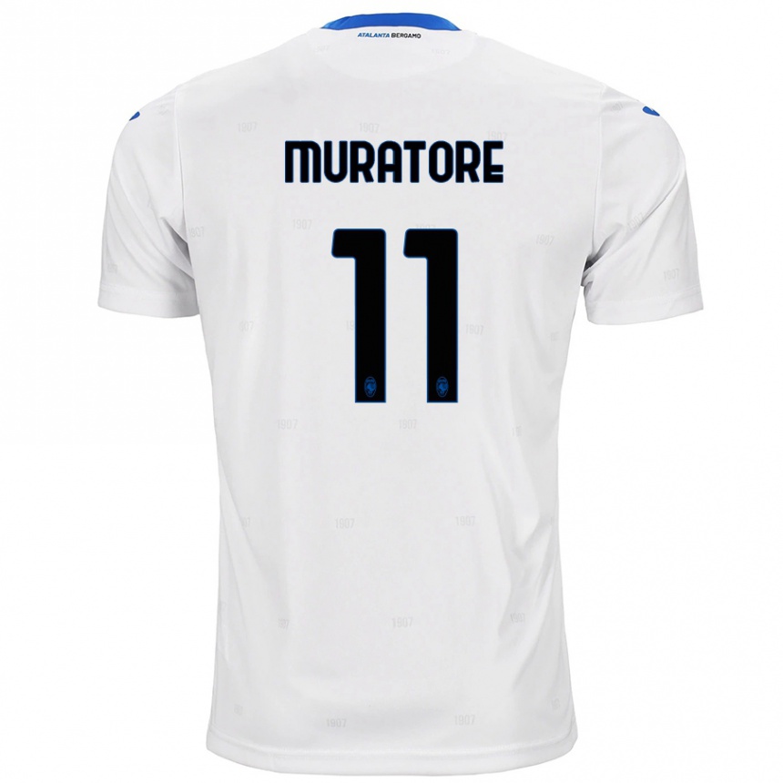 Niño Fútbol Camiseta Simone Muratore #11 Blanco 2ª Equipación 2024/25 Argentina