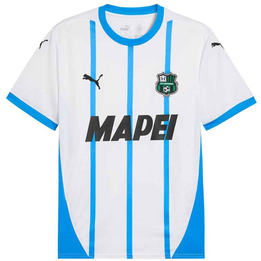 Niño Fútbol Camiseta Su Nombre #0 Blanco Azul 2ª Equipación 2024/25 Argentina