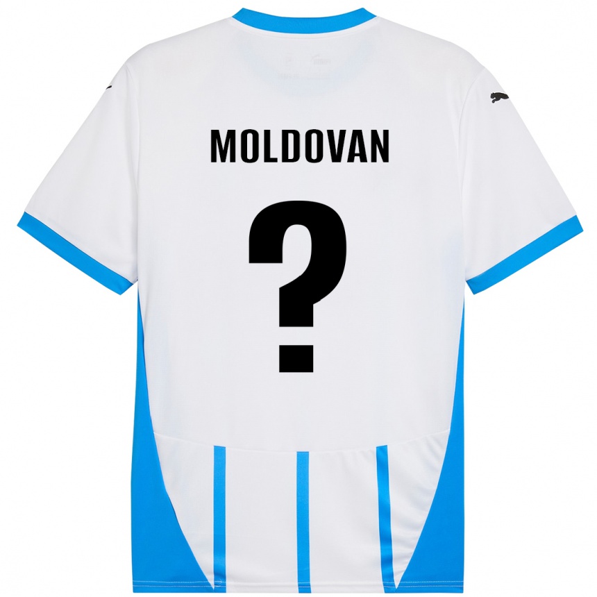 Niño Fútbol Camiseta Horațiu Moldovan #0 Blanco Azul 2ª Equipación 2024/25 Argentina