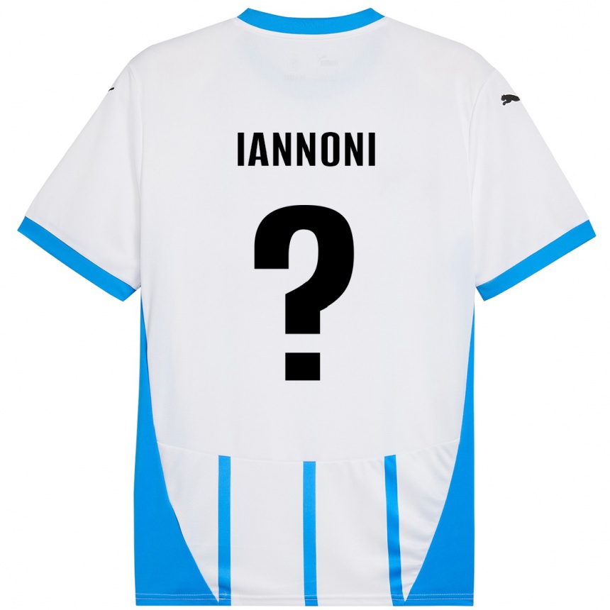 Niño Fútbol Camiseta Edoardo Iannoni #0 Blanco Azul 2ª Equipación 2024/25 Argentina