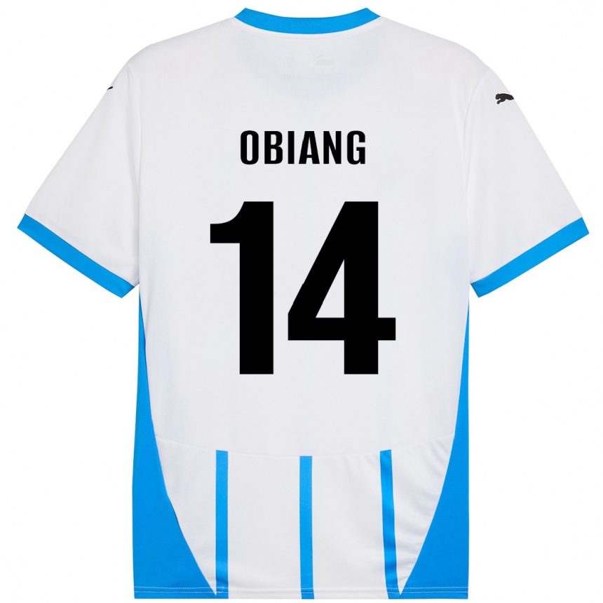 Niño Fútbol Camiseta Pedro Obiang #14 Blanco Azul 2ª Equipación 2024/25 Argentina