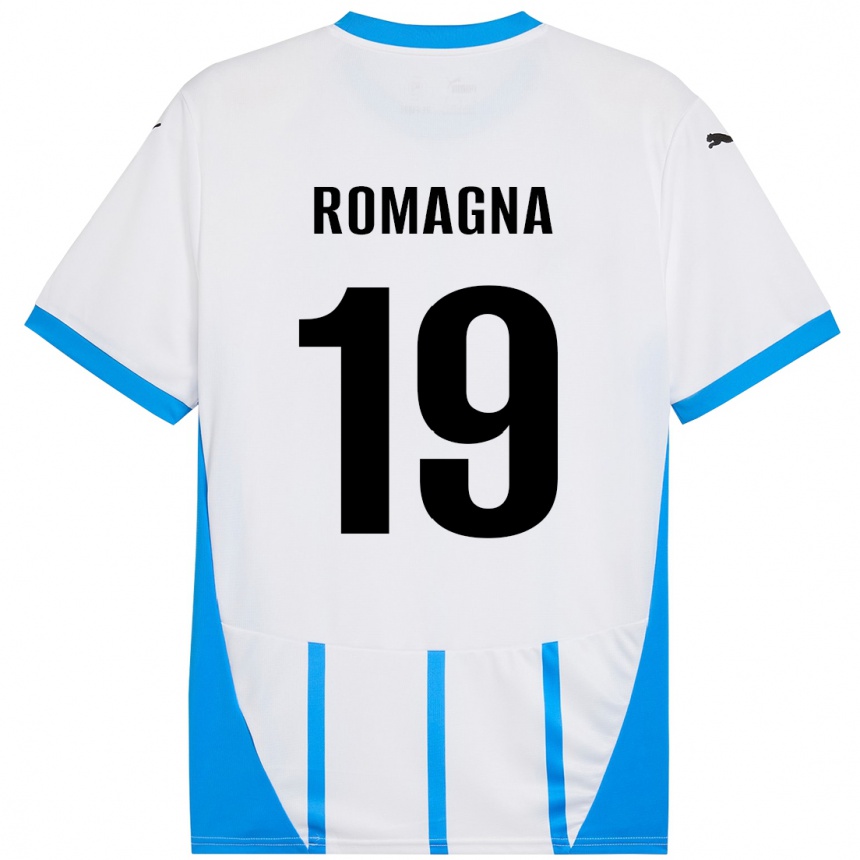 Niño Fútbol Camiseta Filippo Romagna #19 Blanco Azul 2ª Equipación 2024/25 Argentina