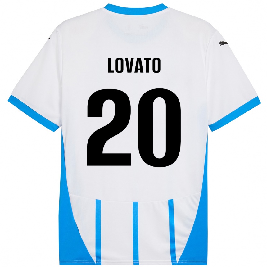 Niño Fútbol Camiseta Matteo Lovato #20 Blanco Azul 2ª Equipación 2024/25 Argentina