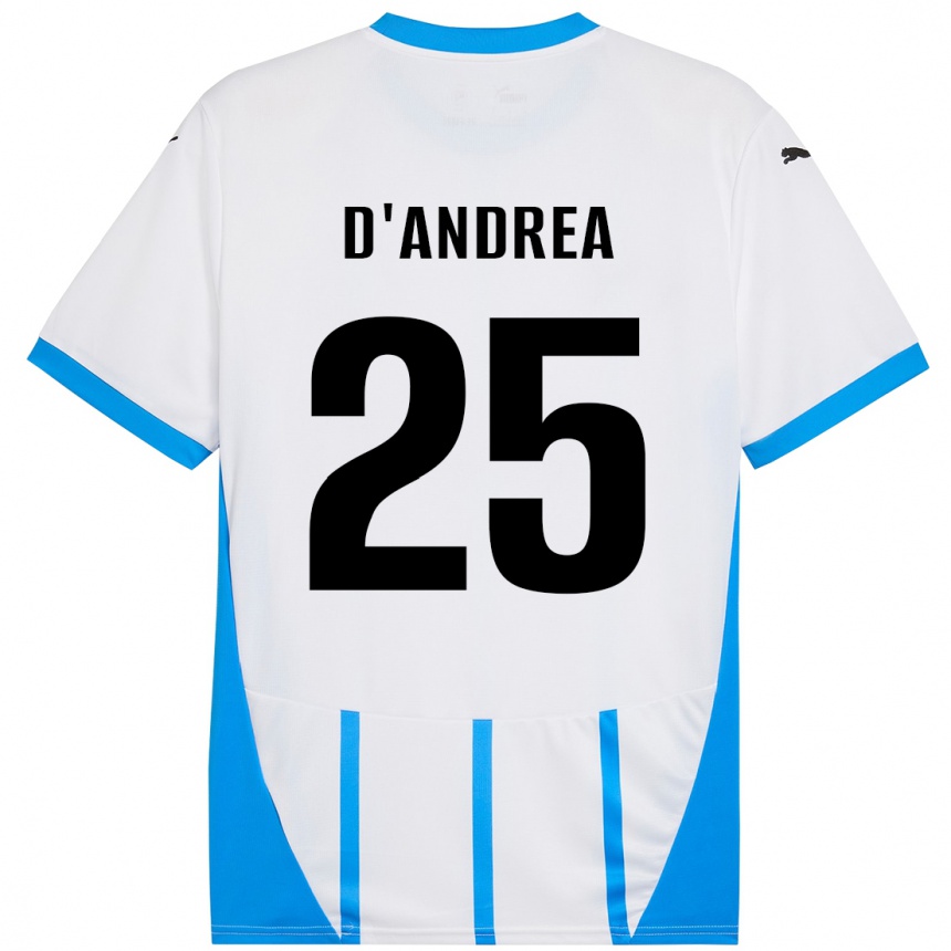 Niño Fútbol Camiseta Luca D'andrea #25 Blanco Azul 2ª Equipación 2024/25 Argentina