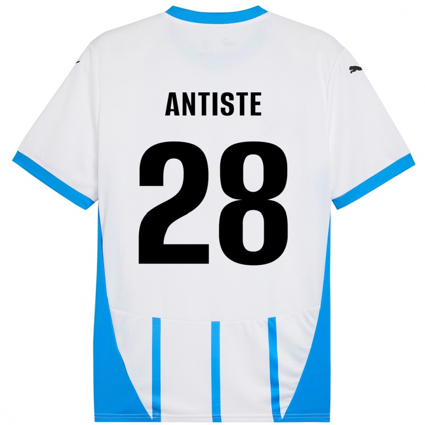 Niño Fútbol Camiseta Janis Antiste #28 Blanco Azul 2ª Equipación 2024/25 Argentina