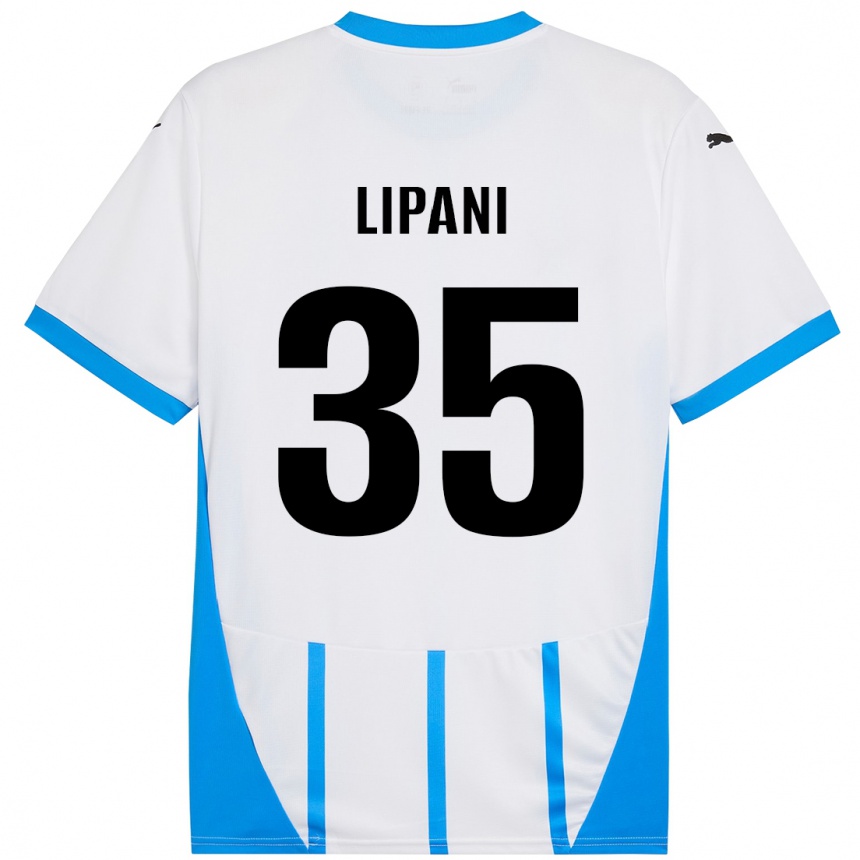 Niño Fútbol Camiseta Luca Lipani #35 Blanco Azul 2ª Equipación 2024/25 Argentina