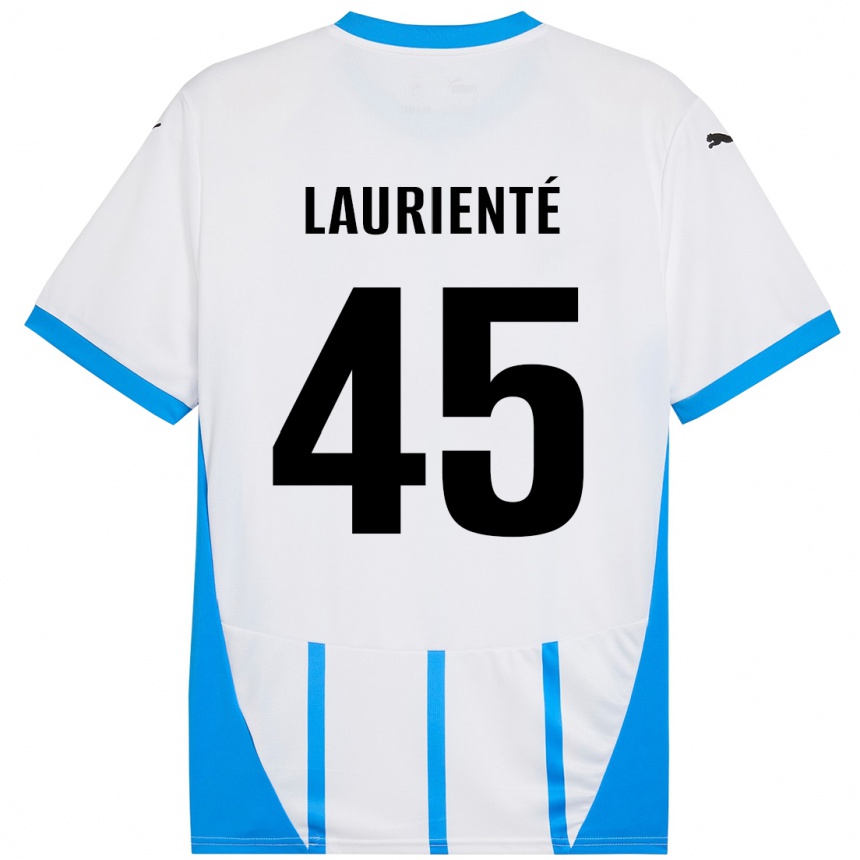 Niño Fútbol Camiseta Armand Laurienté #45 Blanco Azul 2ª Equipación 2024/25 Argentina