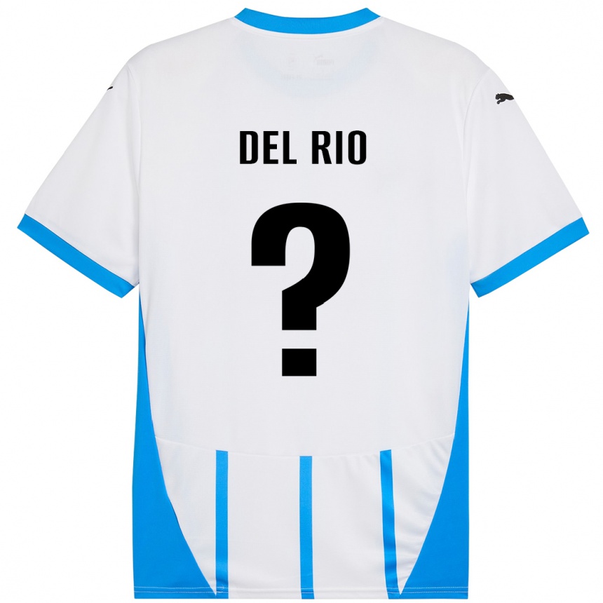 Niño Fútbol Camiseta Davide Del Rio #0 Blanco Azul 2ª Equipación 2024/25 Argentina