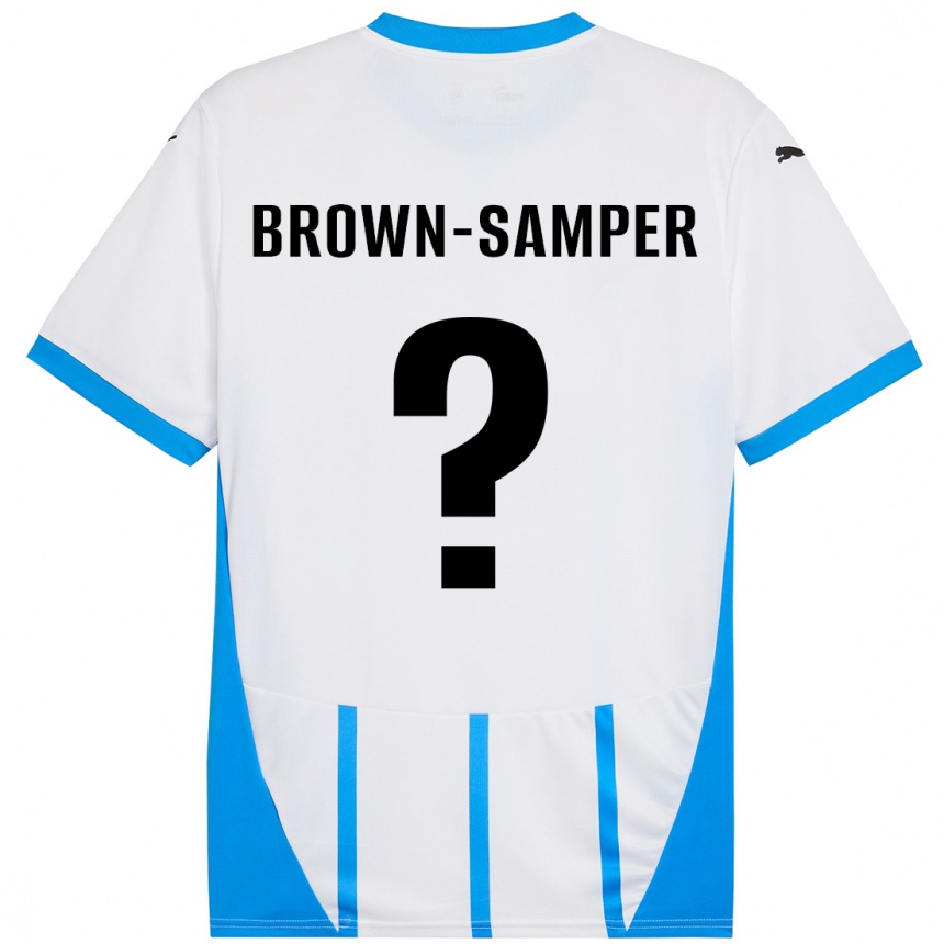 Niño Fútbol Camiseta Isaac Brown-Samper #0 Blanco Azul 2ª Equipación 2024/25 Argentina