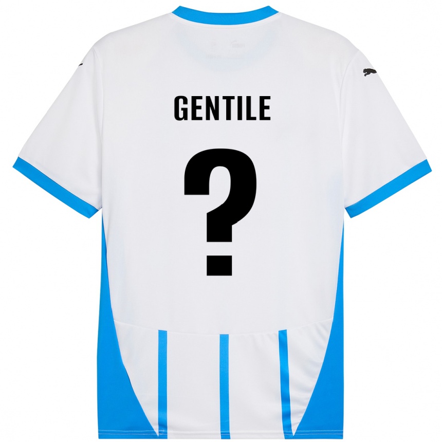 Niño Fútbol Camiseta Raffaele Gentile #0 Blanco Azul 2ª Equipación 2024/25 Argentina