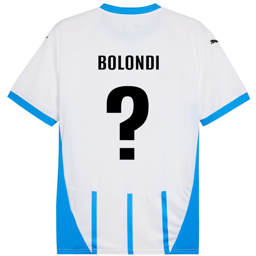 Niño Fútbol Camiseta Francesco Bolondi #0 Blanco Azul 2ª Equipación 2024/25 Argentina