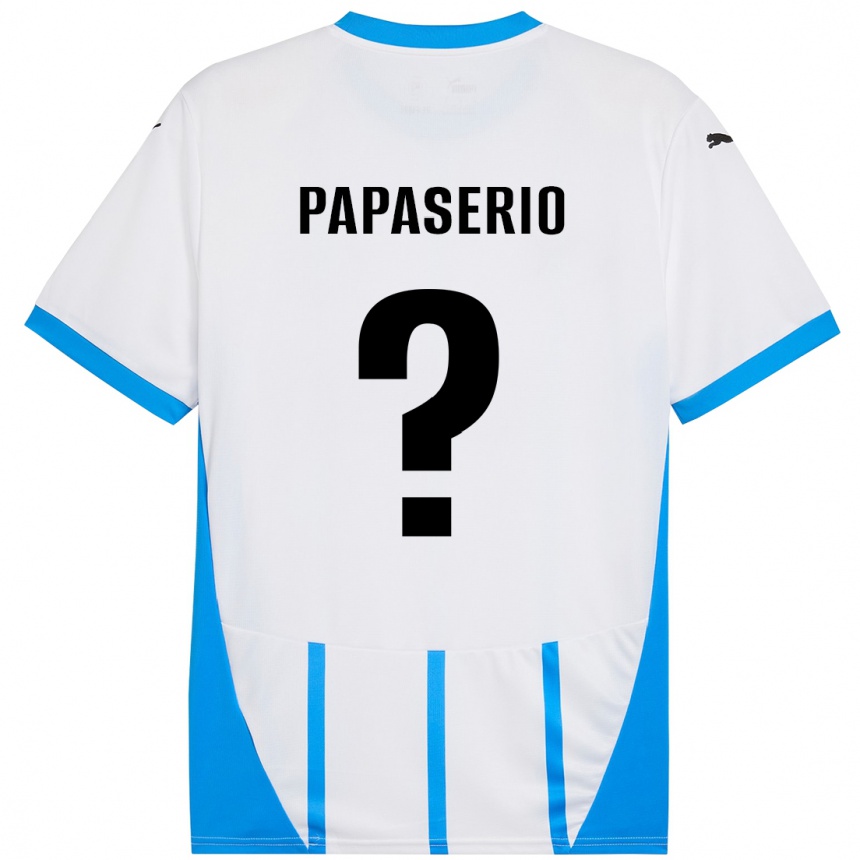 Niño Fútbol Camiseta Gabriele Papaserio #0 Blanco Azul 2ª Equipación 2024/25 Argentina