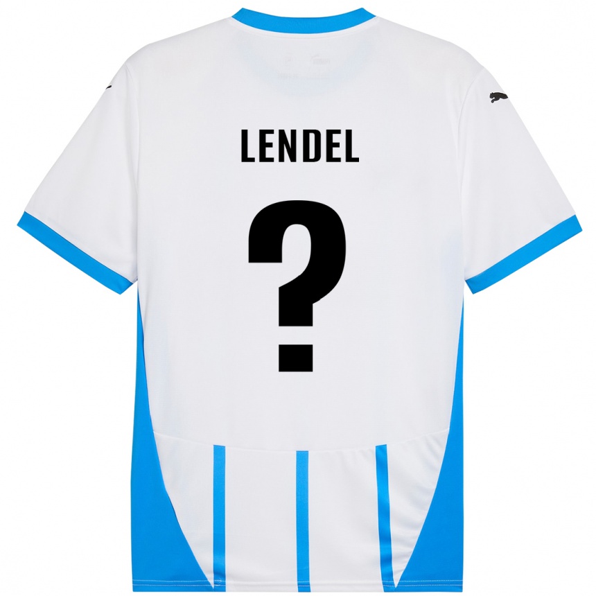 Niño Fútbol Camiseta Davide Lendel #0 Blanco Azul 2ª Equipación 2024/25 Argentina