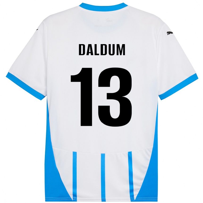 Niño Fútbol Camiseta Sonosi Daldum #13 Blanco Azul 2ª Equipación 2024/25 Argentina