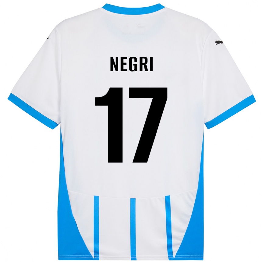 Niño Fútbol Camiseta Gabriele Negri #17 Blanco Azul 2ª Equipación 2024/25 Argentina