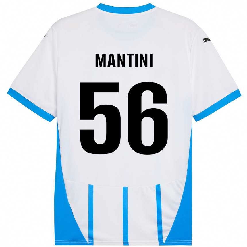 Niño Fútbol Camiseta Raffaele Mantini #56 Blanco Azul 2ª Equipación 2024/25 Argentina