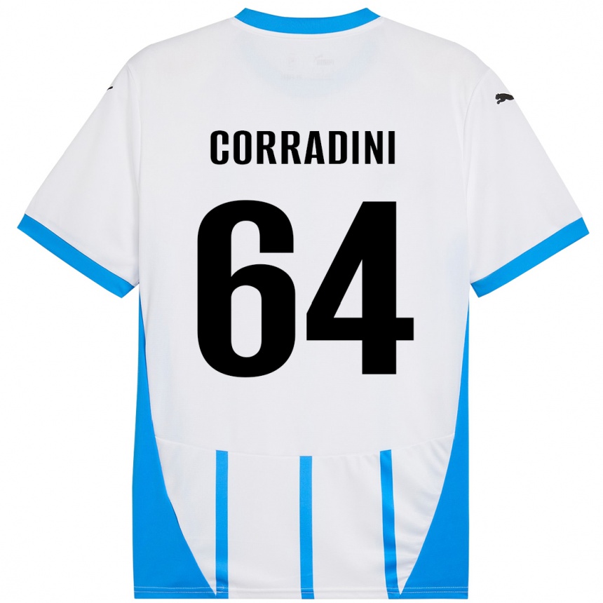 Niño Fútbol Camiseta Francesco Corradini #64 Blanco Azul 2ª Equipación 2024/25 Argentina