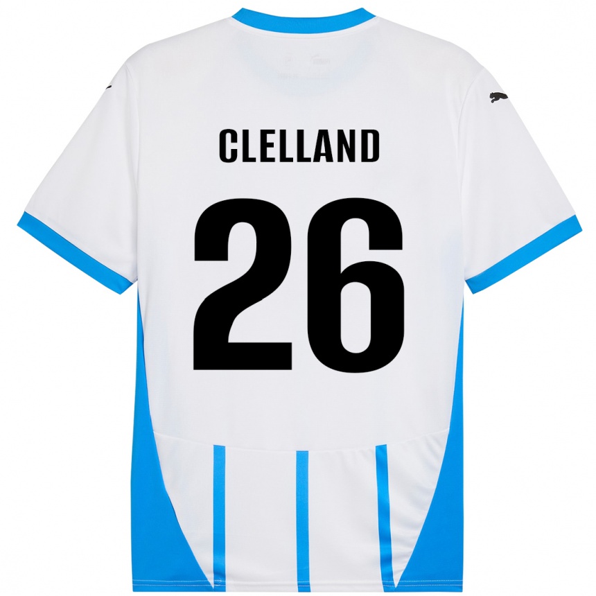 Niño Fútbol Camiseta Lana Clelland #26 Blanco Azul 2ª Equipación 2024/25 Argentina